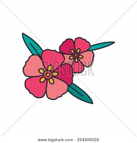 Rock Rose Icon. Cartoon Rock Rose Vector Icon For Web Design Isolated On White Background