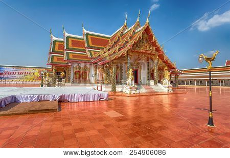 Sakon Nakhon, Thailand, February 13, 2017 - Phra That Choeng Chum Temple Sakon Nakhon, Thailand
