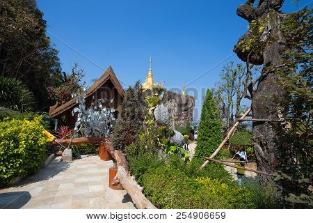 Sakon Nakhon, Thailand February 13, 2017 - Wat (temple) Tham Pha Daen, Sakon Nakhon, Thailand