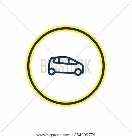 Illustration Of Supermini Icon Line. Beautiful Transport Element Also Can Be Used As Hatchback Icon 