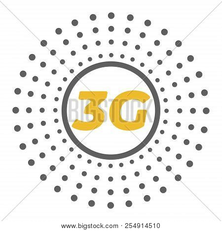 Flat 3g Vector Logo With Abstract Geometric  Background. Space And Stars. Base Stations Firework