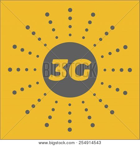 Flat 3g Vector Logo With Abstract Geometric  Background. Space And Stars. Base Stations Firework