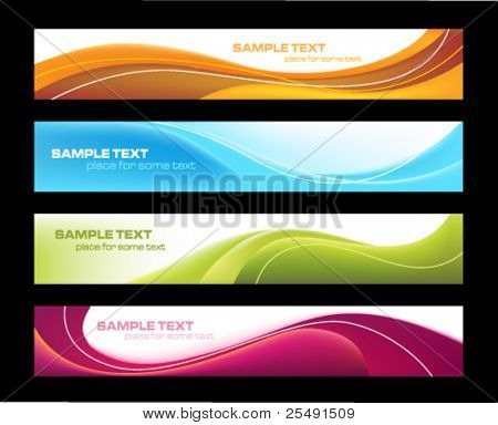 Four colorful banners