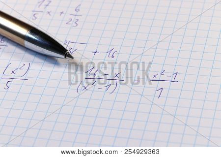 A Difficult Example In Math Lesson. Do It At Home. Task Assignment. University Or High School. Czech