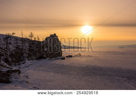 View Of Lake Baikal In Winter, The Deepest And Largest Freshwater Lake By Volume In The World, Locat