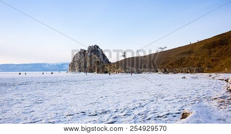 Cape Burkhan (shaman Rock) On Olkhon Island At Baikal Lake, Siberia, Russia