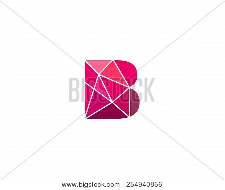 Polygonal Trend Letter B Logotype. Color Vector Logo. Universal Segment Font Element Symbol.