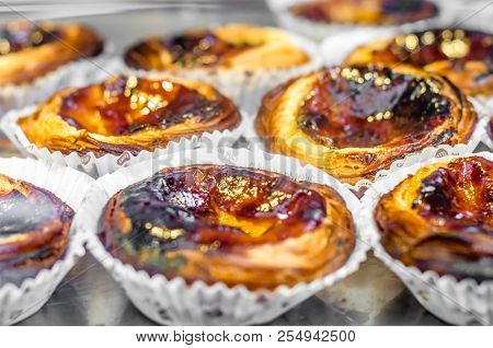 Madrid, Spain - August 27, 2017: Traditional Portuguese Pastry Called 