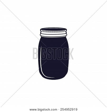 Vintage Hand Drawn Silhouette Jar Symbol. Cute Monochrome Style. Stock Vector Illustration Isolated 