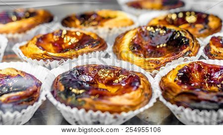 Madrid, Spain - August 27, 2017: Traditional Portuguese Pastry Called 