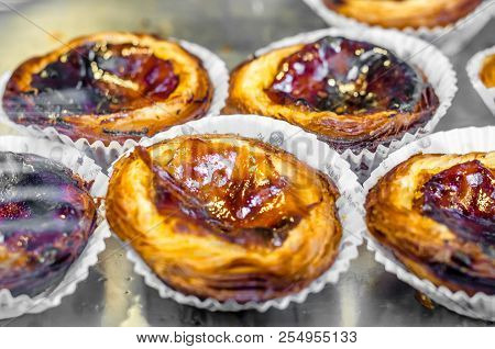 Madrid, Spain - August 27, 2017: Traditional Portuguese Pastry Called 