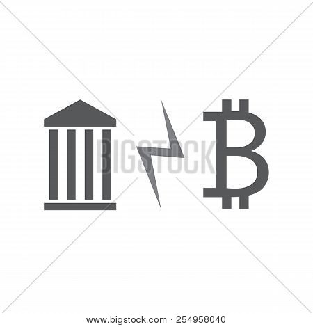 Bank And Bitcoin Crysis Financial Vector Desing