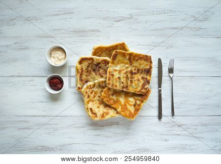 Cooking Traditional Pies With Pumpkin. Placinta -traditional Homemade Romanian And Moldovan Pies