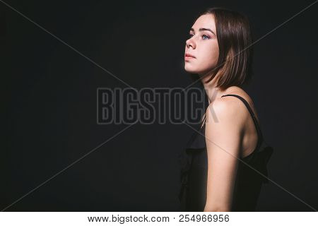 Portrait Of A Beautiful Young Caucasian Caucasian Woman 20 Years Old Model With Blue Eyes Natural Ma