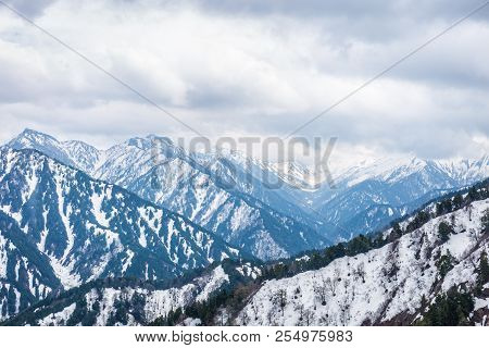 Beautiful View Of Outside For Landscape Snow Wall From Murodo Station In Toyama, Japan The Murodo St