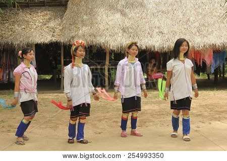May 11, 2011, Pattaya, Thailand Padaung Women Tribe, National