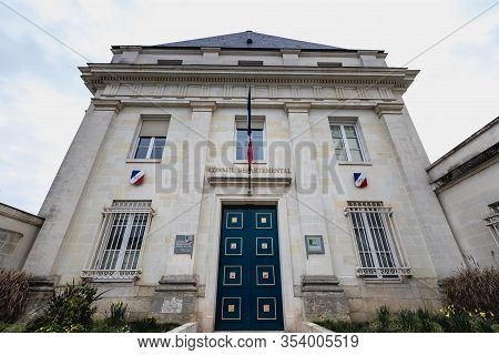 Architectural Detail Of The Departmental Council Of Indre Et Loire In Tours, France