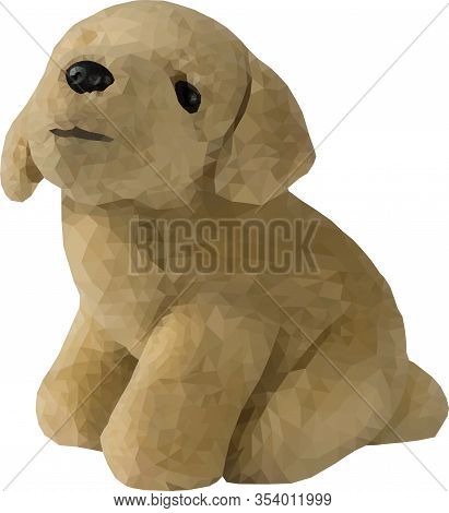 Isolated Toy Small Plush Puppy On White Background