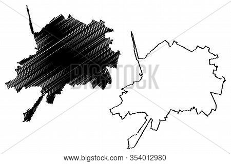 Timisoara City (republic Of Romania) Map Vector Illustration, Scribble Sketch City Of Timisoara Map