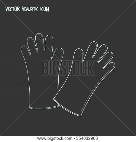 Kitchen Mitts Icon Line Element. Vector Illustration Of Kitchen Mitts Icon Line Isolated On Clean Ba