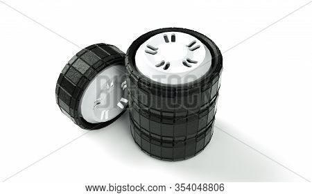 3d Render Wheel Isolated On White Background