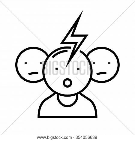 Terrible News Line Icon, Concept Sign, Outline Vector Illustration, Linear Symbol.