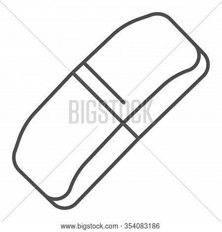Eraser Thin Line Icon. Rubber Band Symbol, Outline Style Pictogram On White Background. School Or St