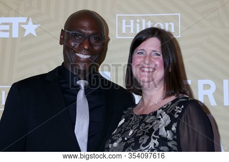 LOS ANGELES - FEB 23:  Lance Reddick, Stephanie Day at the American Black Film Festival Honors Awards at the Beverly Hilton Hotel on February 23, 2020 in Beverly Hills, CA
