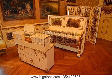 PALM BEACH, FL, USA - JAN. 2, 2015: Music Room of Whitehall Mansion by Henry Morrison Flagler, built in 1902 with Beaux Arts style in Palm Beach, Florida FL, USA.