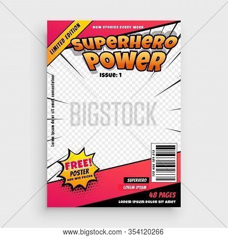 Superhero Comic Magazine Front Cover Page Design