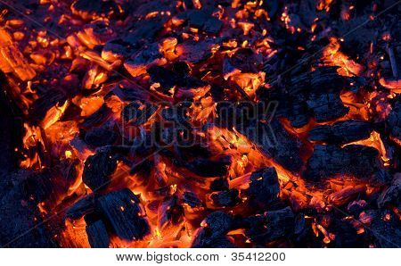 Sfondo di carboni ardenti