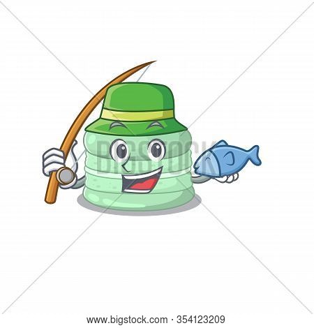 A Picture Of Happy Fishing Pistachio Macaron Design