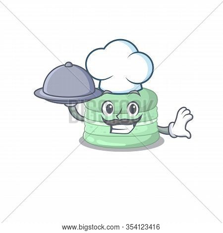 A Picture Of Pistachio Macaron As A Chef Serving Food On Tray