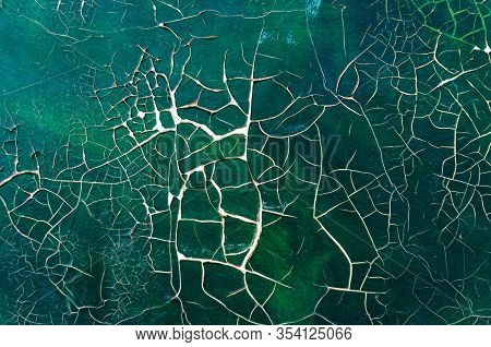 Cracked Paint On Old Picture Close Up Abstract Background Art Restoration Pattern