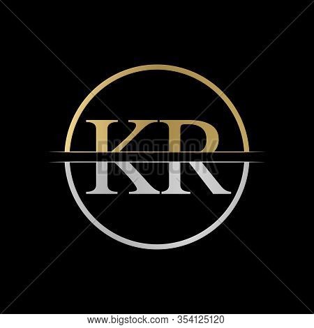 Initial Kr Letter Logo Design Vector Illustration. Abstract Letter Kr Logo Design