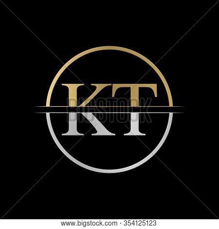 Initial Kt Letter Logo Design Vector Illustration. Abstract Letter Kt Logo Design