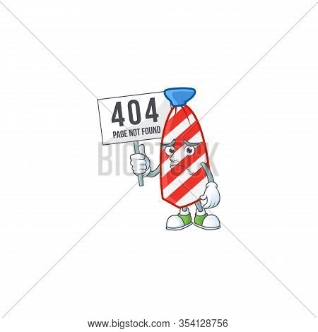 Cheerless Face Usa Stripes Tie Mascot Style Design Raised Up A Board