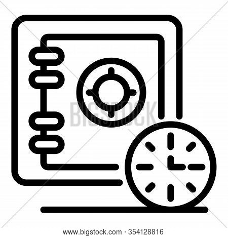 Loan Money Safe Icon. Outline Loan Money Safe Vector Icon For Web Design Isolated On White Backgroun
