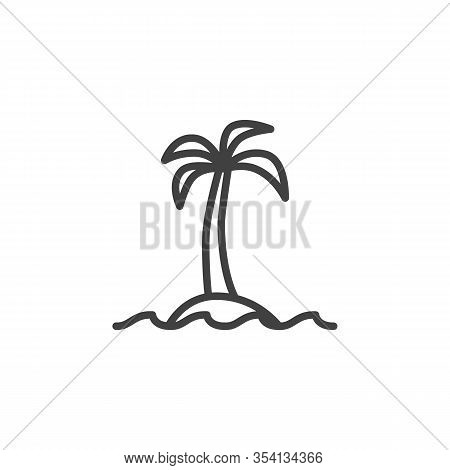 Palm Beach Line Icon Vector Photo Free Trial Stock Palm Beach Line Icon Vector Photo