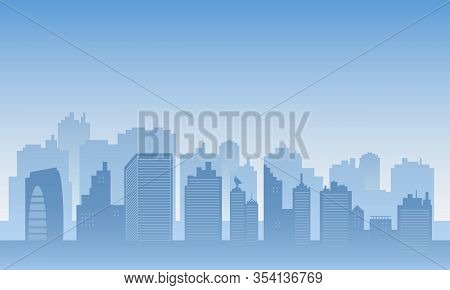 Panorama Of The City With Many Apartmen.