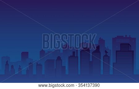 Panorama Of The City With Buildings Skycraper.