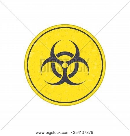 Biohazard Icon. Warning Sign Of Virus. Vector Biohazard Symbol Isolated On White Background. Emblem 