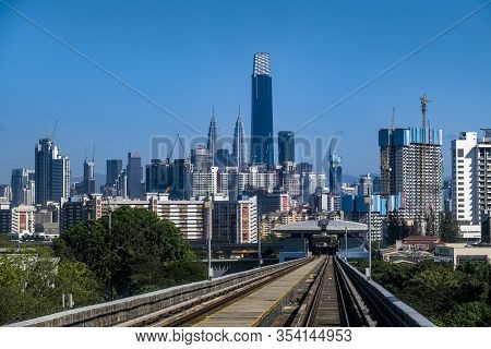 Kuala Lumpur City Skyline With Blue Sky