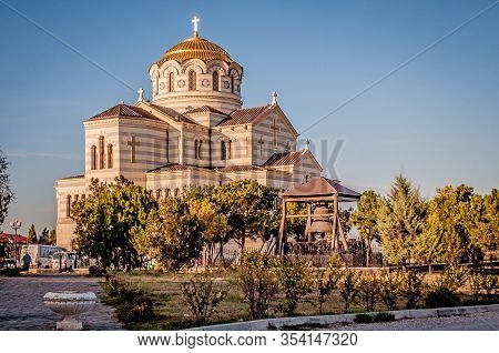 Site Of Crimea, Saint Vladimir's Cathedral - Symbol Of Hersones In Sevastopol, Crimea.