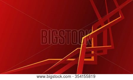 Red Background With Abstract Shapes