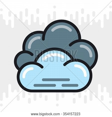 Overcast, Cloudiness Or Nebulosity Icon For Weather Forecast Application Or Widget. Clouds Close Up.