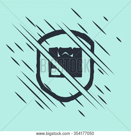 Black Delivery Pack Security With Shield Icon Isolated On Green Background. Delivery Insurance. Insu