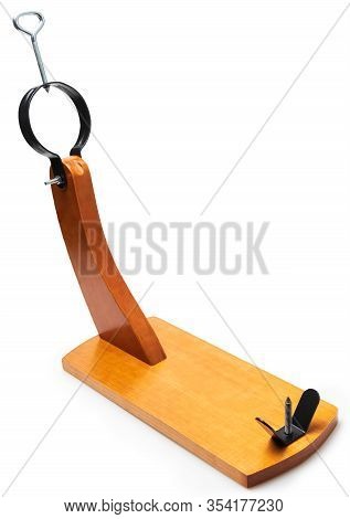Ham Holder (support To Hold And Cut The Ham) (jamonero). Isolated On White Background.