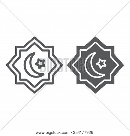 Rub El Hizb Line And Glyph Icon, Ramadan And Islam, Islamic Star Sign, Vector Graphics, A Linear Pat