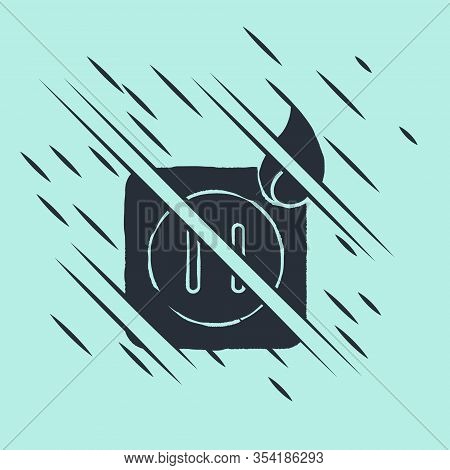 Black Electric Wiring Of Socket In Fire Icon Isolated On Green Background. Electrical Safety Concept